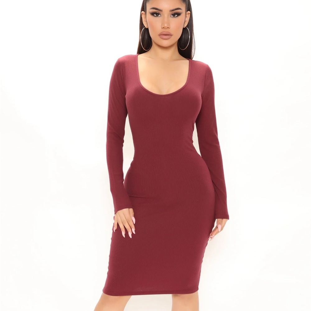 Fashion Nova Ramona ribbed midi dress